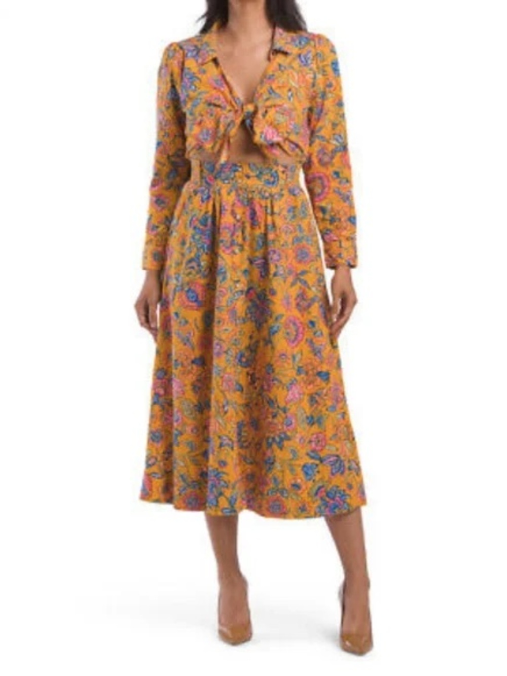 House of Harlow 1960 Multicolor Floral Print (Blue, Pink, Orange, Olive) - XS